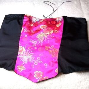Handmade Corset GORGEOUS Hot Pink Asain Silk